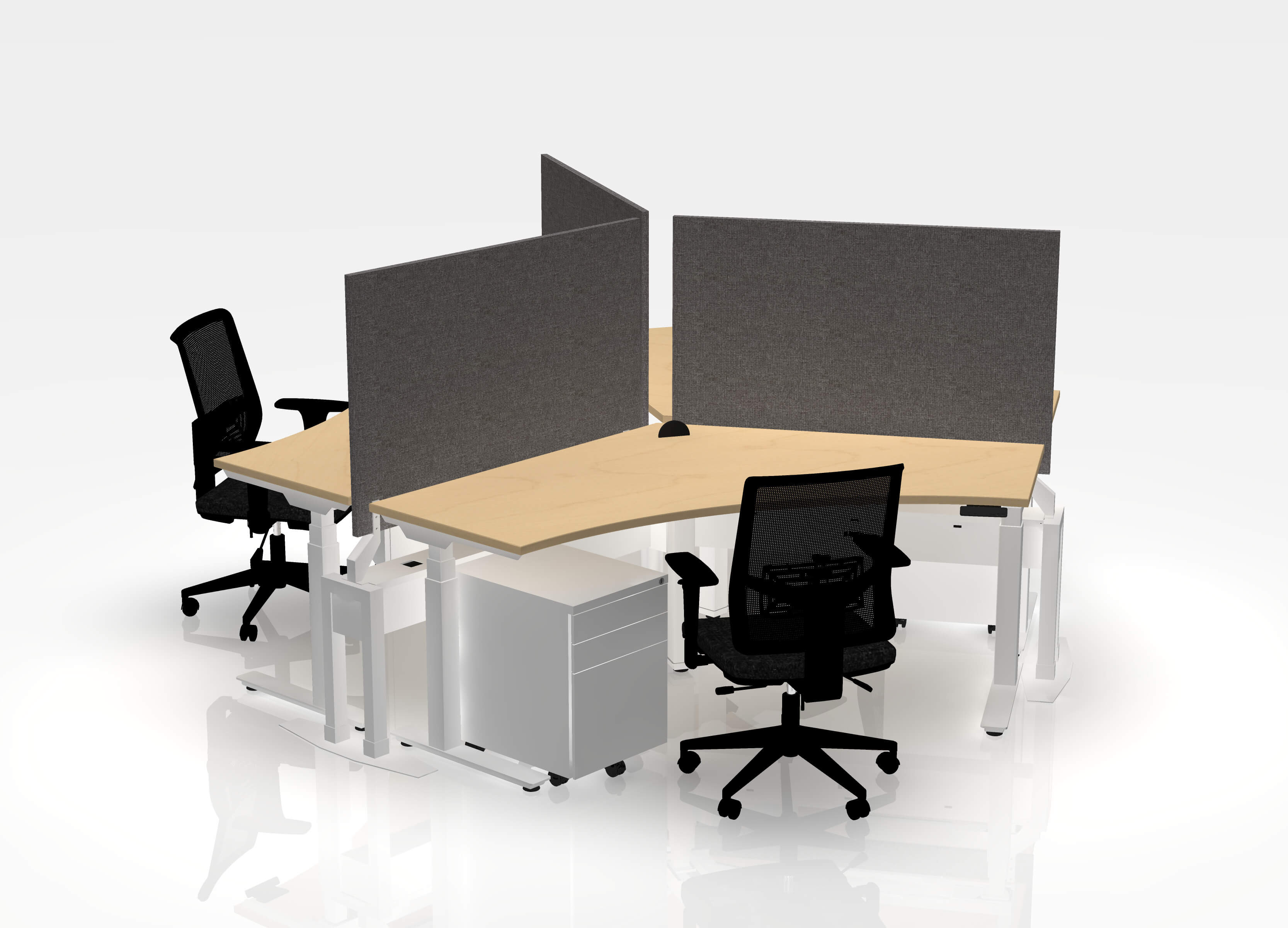 120 Think Pod Desk Bundle (sit to stand) - Pod of 3 - Image 16
