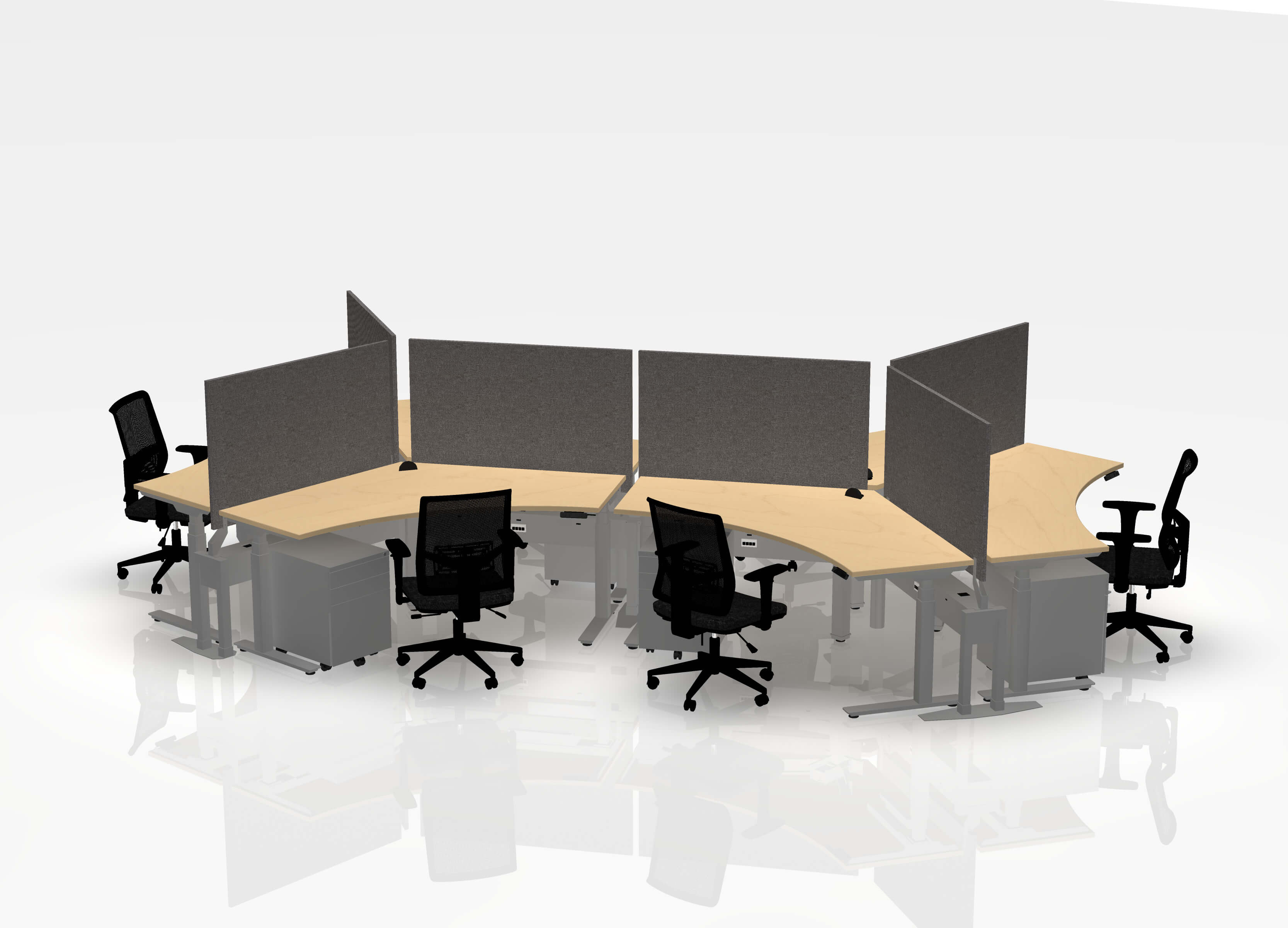 120 Think Desk Bundle (sit to stand) - Pod of 6 - Image 15